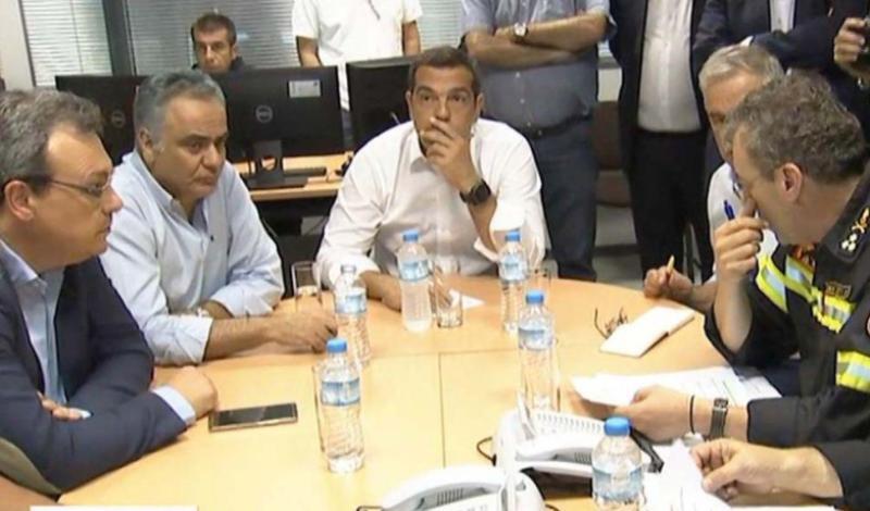 Αλέξης Τσίπρας κέντρο συντονισμού Μάτι