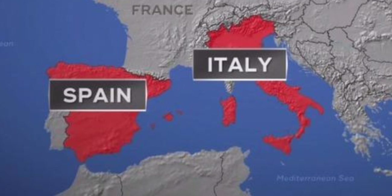 κορωνοϊός μεσόγειος Γαλλία Ιταλία Ισπανία