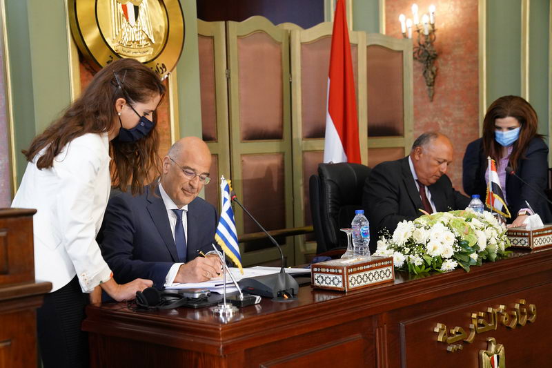 Δένδιας Ελλάδα Αίγυπτος υπογραφή συμφωνίας ΑΟΖ populus