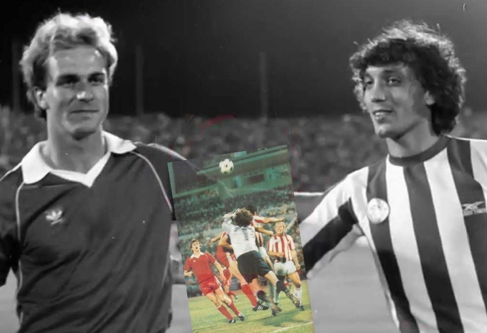 Μάικ Γαλάκος Καρλ Χάιντς Ρουμενίγκε Ολυμπιακός Μπάγερν 17 Σεπτεμβρίου 1980