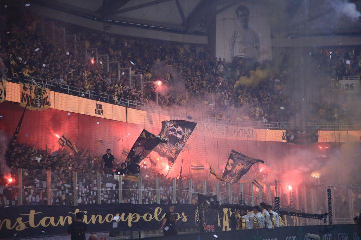 ΑΕΚ - ΒΟΛΟΣ εξέδρα πανηγυρισμοί OPAP Arena