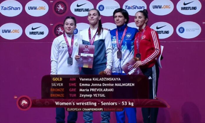 Πρεβολαράκη χάλκινο μετάλλιο Ευρωπαϊκό πάλης Βουκουρέστι